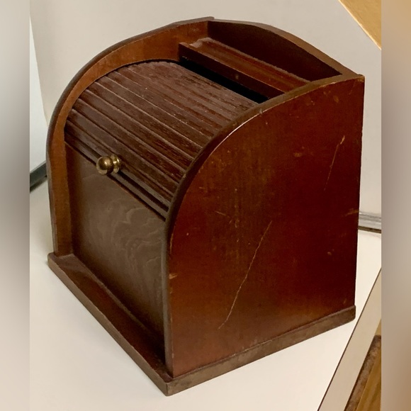 Antique Westgate Stationery Wooden Accordion Sliding Top Letter Mail Box - Picture 5 of 15